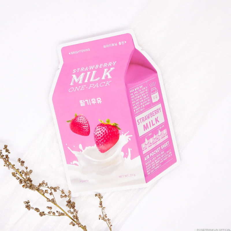 Milk One-Pack Facemask #Strawberry Milk